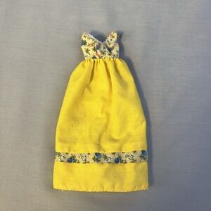 Vtg Mattel Sunshine Family 1970s Stephie Mom Floral Dress Yellow